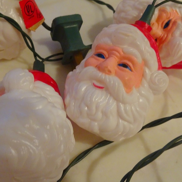 Vintage 90s Santa Claus Blow Mold String Lights Nostalgic Retro Christmas Decor - Picture 6 of 8